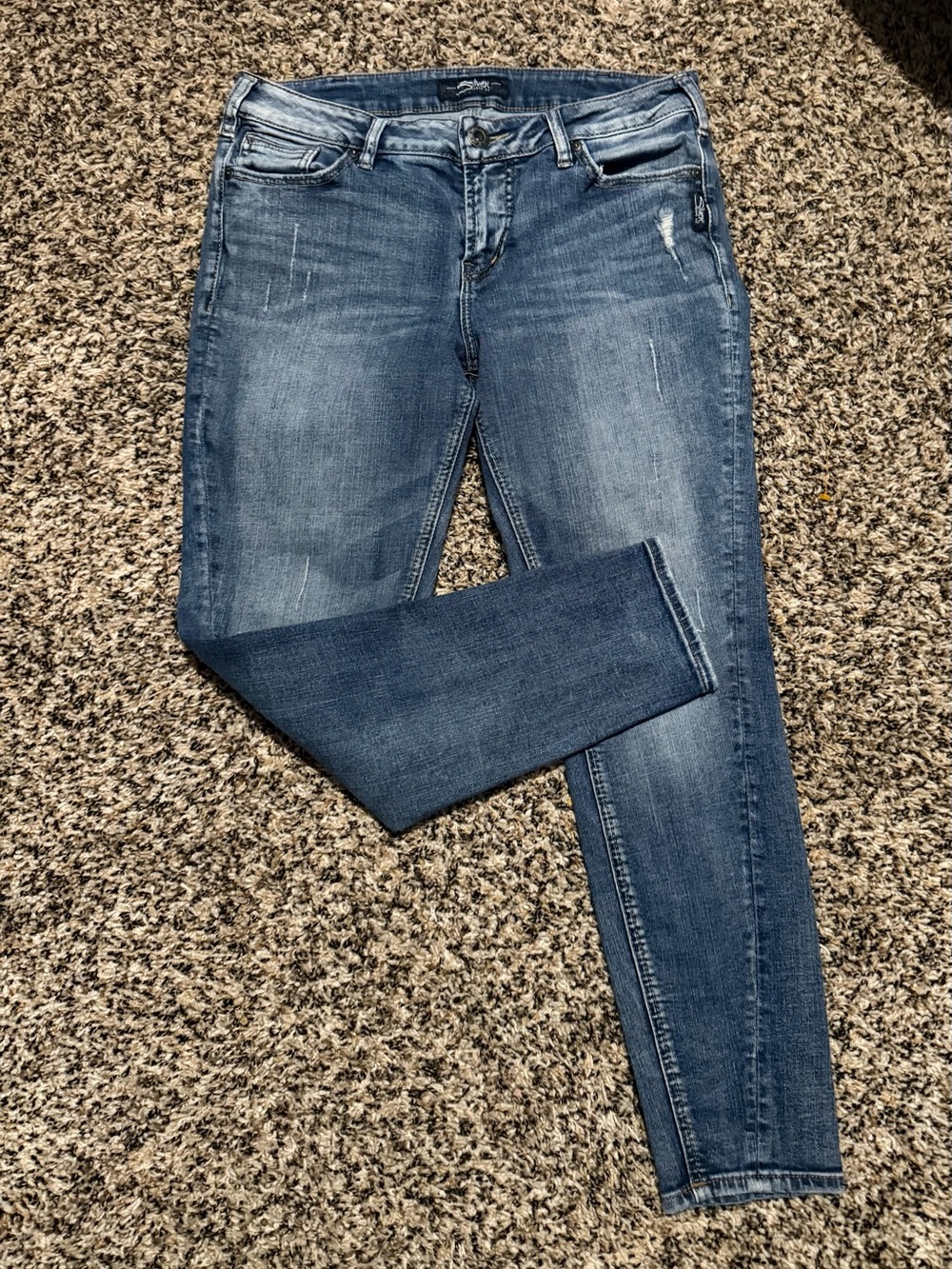 Silver Jeans Women's Faded Blue Skinny Jeans